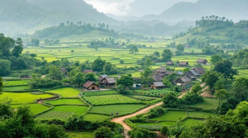 Pemandangan desa Bojonggambir dengan kegiatan berkelanjutan.